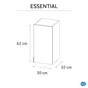 Caisson meuble haut, 1p l.30 x H.62 x P.32 cm, blanc, Essential