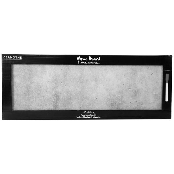 Mémo Board Effet Béton Gris, 30X80 Cm