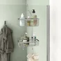 Etagère de bain / douche a suspendre à 2 niveaux en acier Essential, SENSEA, H.55.4 X l.9 X P.9 cm chromé
