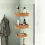 Etagère de bain / douche a suspendre, bambou, Wellness 3 niveaux