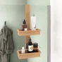 Étagère de bain et douche double a suspendre, bambou, Wellness