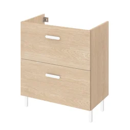 Meuble sous-vasque l.70 x H.67 x P.40 cm, effet chêne naturel, Easy