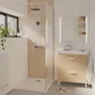 Meuble sous-vasque l.70 x H.67 x P.40 cm, effet chêne naturel, Easy