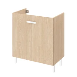 Meuble sous-vasque l.70 x H.67 x P.40 cm, effet chêne naturel, Easy