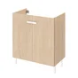 Meuble sous-vasque l.70 x H.67 x P.40 cm, effet chêne naturel, Easy