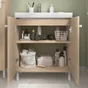 Meuble sous-vasque L.70cm x H.80cm x P.40cm effet chêne naturel Easy