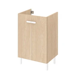 Meuble sous-vasque l.50 x H.67 x P.40 cm, effet chêne naturel, Easy