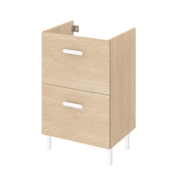 Meuble sous-vasque l.50 x H.67 x P.40 cm, effet chêne naturel, Easy