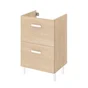 Meuble sous-vasque l.50 x H.67 x P.40 cm, effet chêne naturel, Easy