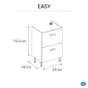 Meuble sous-vasque l.50 x H.67 x P.40 cm blanc Easy