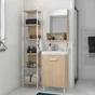 Armoire de toilette l.50 cm H.70 cm P.16.3 cm, chêne naturel, SENSEA Easy