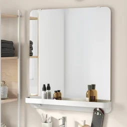Miroir non lumineux avec tablette l.70 x H.78 cm, Diam.0 cm, blanc, SENSEA Easy