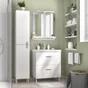Miroir non lumineux avec tablette l.70 x H.78 cm, Diam.0 cm, blanc, SENSEA Easy