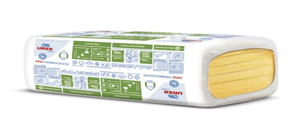 Panneaux Laine De Verre Thermocoustic 32Pp Kraft Ursa 1.35X0.6M Ep.101Mm R=3.15