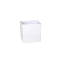 Pot Carré Polypropylène Aquaduo Diam.19.3 Cm Blanc Ivoire