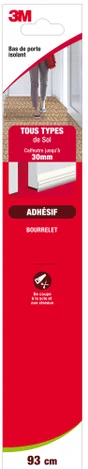 Bas De Porte Adhésif Sol Très Irregulier Classique 3M, L.93 Cm Blanc