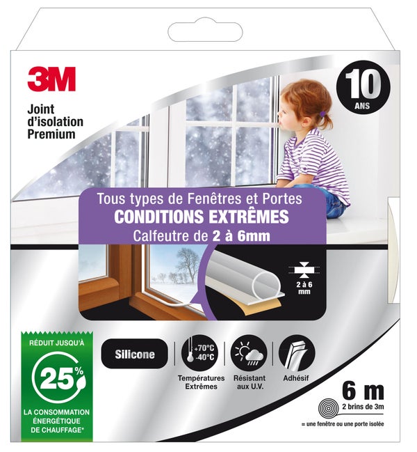 Joint De Porte Et Fenêtre Très Mauvais Etat Premium 3M 2 À 6Mm X 6M Transparent