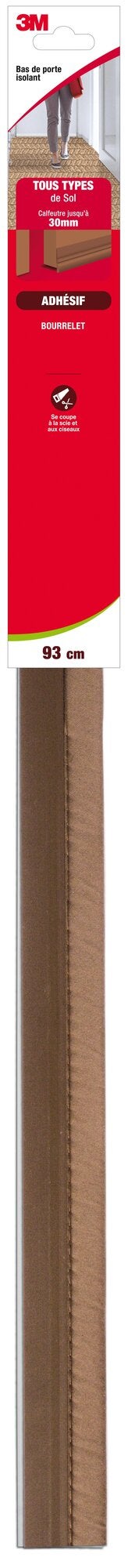 Bas De Porte Adhésif Sol Très Irregulier Classique 3M, L.93 Cm Marron