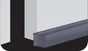 Bas de porte à coller textile (bourrelet) Sol lisse premium 3M, L.80 cm gris