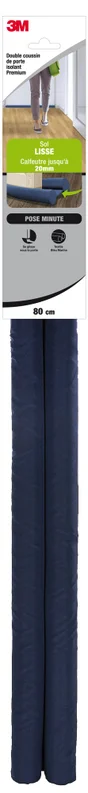 Bas de porte à glisser textile (bourrelet) Premium roll 3M, L.80 cm bleu