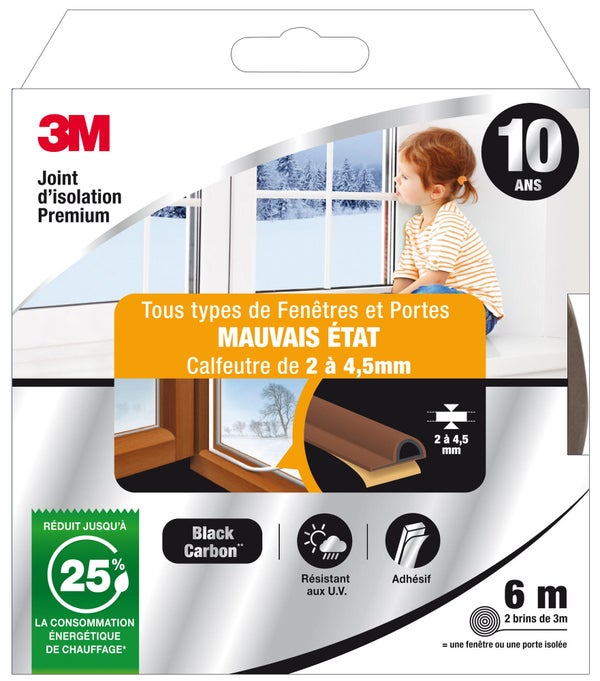 Joint De Porte Et Fenêtre Universel Mauvais Etat Premium 3M 2 À 4,5Mmx6M Marron