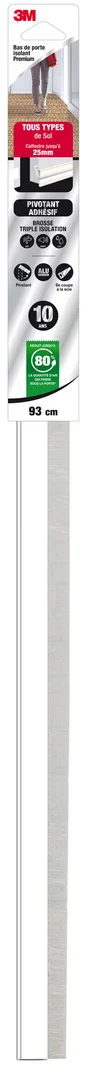 Bas De Porte Adhésif Sol Très Irregulier Premium 3M, L.93 Cm Blanc
