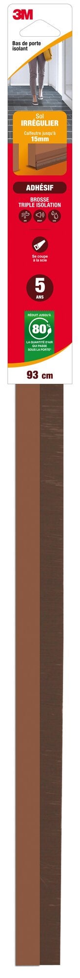 Bas De Porte Adhésif Sol Irregulier Classique 3M, L.93 Cm Marron