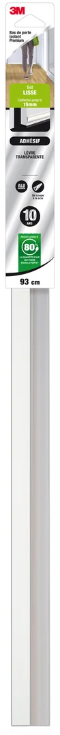 Bas De Porte Adhésif Sol Lisse Premium 3M, L.93 Cm Blanc