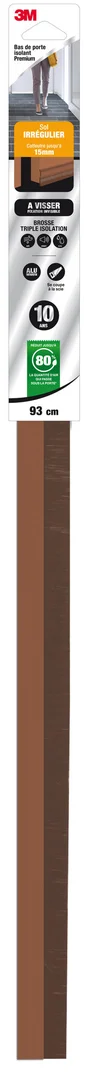 Bas De Porte À Visser Sol Irrégulier Premium 3M, L.93 Cm Marron