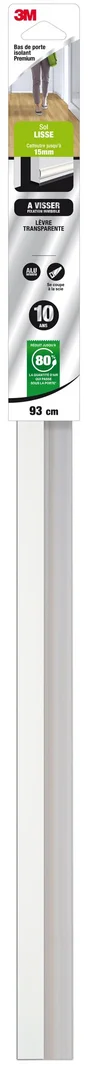 Bas De Porte À Visser Sol Lisse Premium 3M, L.93 Cm Blanc
