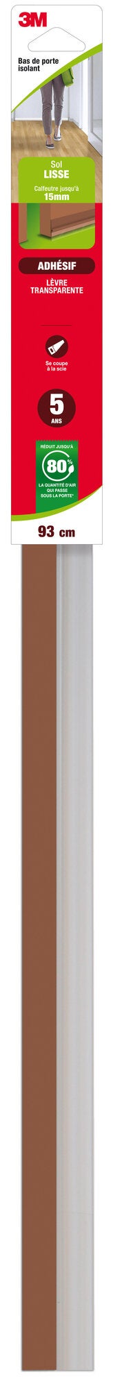 Bas De Porte Adhésif Sol Lisse Classique 3M, L.93 Cm Marron