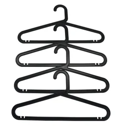 Lot de 4 cintre plastique, H.20.5 x l.39.5 x P.1.52 cm noir