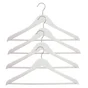 Lot de 4 cintres bois et acier, H.23 x l.44.5 x P.4.8 cm blanc