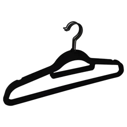 Lot de 4 cintre SPACEO plastique noir, H.23 x l.45 x P.2.4 cm