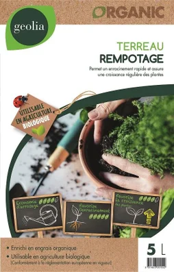 Terreau de rempotage GEOLIA, 5 litres