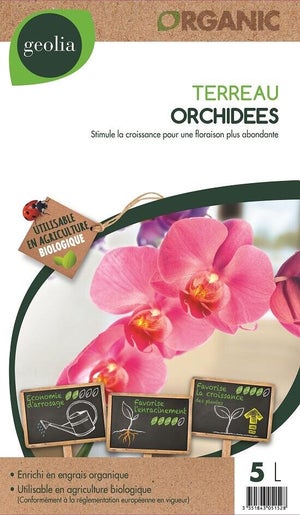 Terreau orchidée GEOLIA, 5 litres