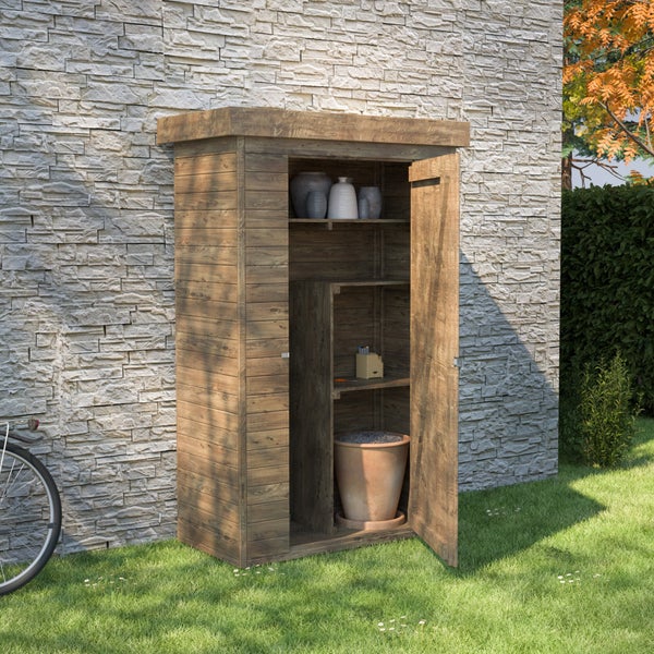 Armoire de jardin bois Helka naturelle, L.131 X H.197 X P.69 Cm