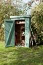 Armoire de jardin bois Helka naturelle, L.131 X H.197 X P.69 Cm