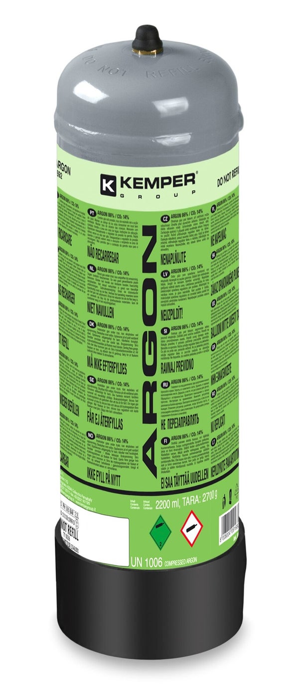 Bouteille Non Rechargeable De Gaz Argon Pur, 2.2L, 110 Bar