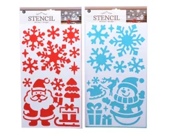 Pochoir fenetre Noël stencil h41xl24cm 2 variantes