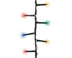 Guirlande lumineuse int/ext 500 led multicolore clignotant cable vert 11m
