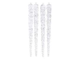 Décoration de Noël a suspendre stalactite plastique tansparent fluorescent l15cm d1,5cm