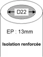 Manchon D'Isolation Caoutchouc, Diam.22 X 48 Mm, En Barre De 1 M