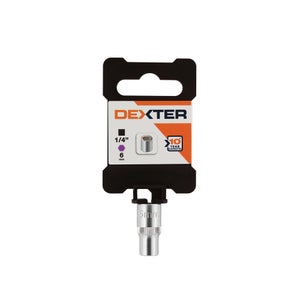 Douille 6 pans 1/4 en chrome vanadium DEXTER, diam. 6 mm