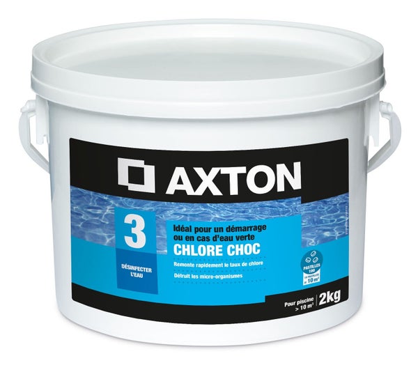 Chlore choc AXTON,  pastilles 20 grammes 2 kg