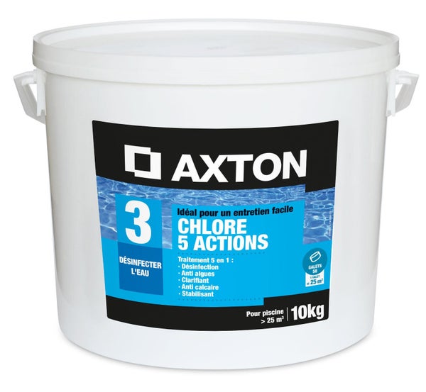 Chlore 5 actions AXTON galets, 200 grammes 10 kg