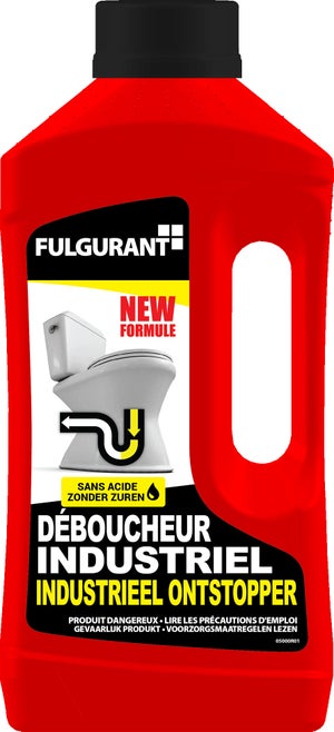 Déboucheur pour canalisation de wc industriel sans acide, BEVIL, 1 L