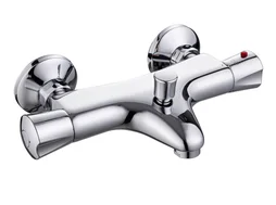 Mitigeur thermostatique de baignoire chrome chromé Nerea