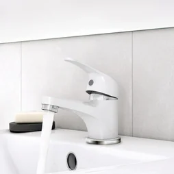 Mitigeur lavabo blanc brillant, SENSEA Natu S