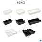 Organiseur H.4.7 x l.15.1 x P.4.7 cm plastique gris, Remix
